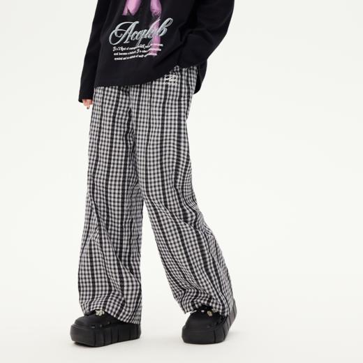 YKYB黄子韬休闲裤2025春季新款经典简约柔软肤轻盈黑白格长裤Y51NXK007 商品图1