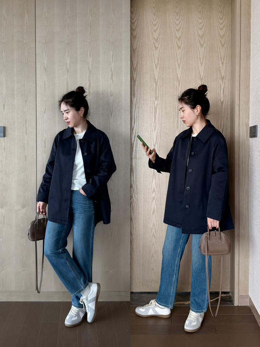 25春秋｜巴*立裁挺阔 抗皱翻领中长款小个子风衣外套【包邮+三天无理由退换 商品图7