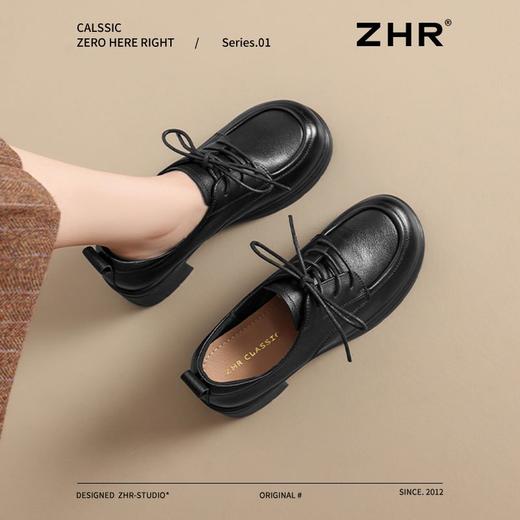 ZHR则则头层牛皮厚底乐福鞋女2024新款真皮英伦风小皮鞋舒适女鞋 商品图6