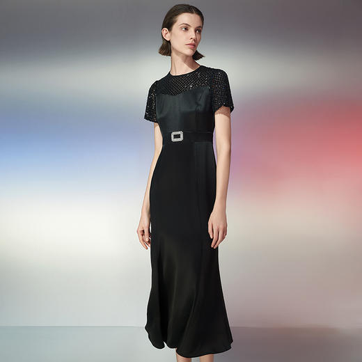 EITIE爱特爱夏季新款洋气镂空显瘦收腰礼服连衣裙7777417 商品图4