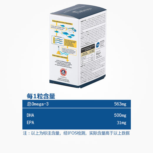金凯撒王子90纯度补充记忆力鱼油vitaDHA1000初高中生考研鱼油 商品图2