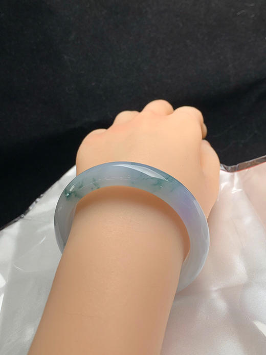 612197，54.7圈口，冰飘花正圈平安镯飘一抹紫罗兰特色双彩镯底子冰润细腻完美 商品图6
