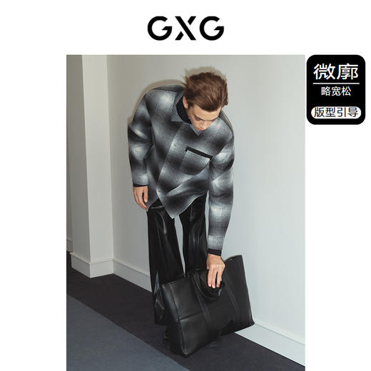 GXG男装 黑白格绣花短款大衣 冬季热卖黑白格绣花短款大衣 GEX10627564 商品图1