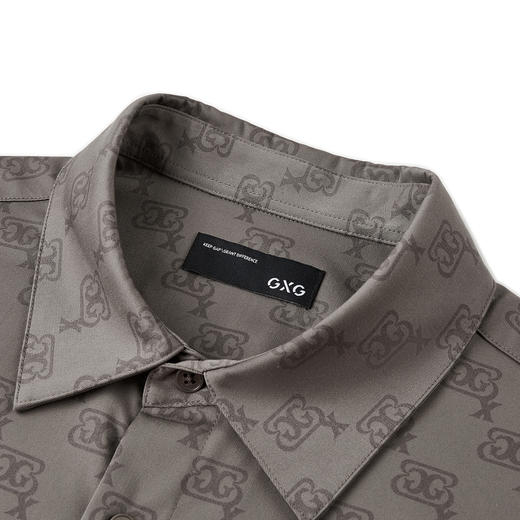 GXG男装 咖色印花翻领长袖衬衫 冬季热卖GEX10327064 商品图2