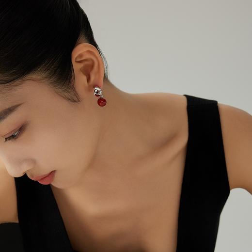 A.n.Z回予 红玛瑙绳结耳钉绳结系列新中式耳饰 商品图2