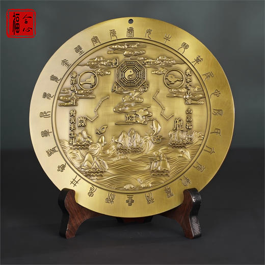 【黄老师推荐】黄铜八卦山海镇 商品图2