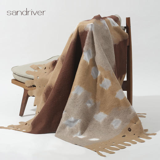 羊绒真丝相拼手工毡毯子SJF97W730N 商品图4