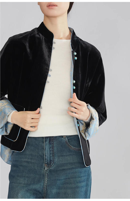 裁缝学苑AS428 新中式真丝外套丝绒缎外套纸样桑蚕丝打版裁剪样板 商品图4