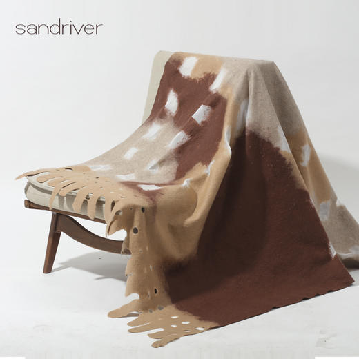 羊绒真丝相拼手工毡毯子SJF97W730N 商品图0