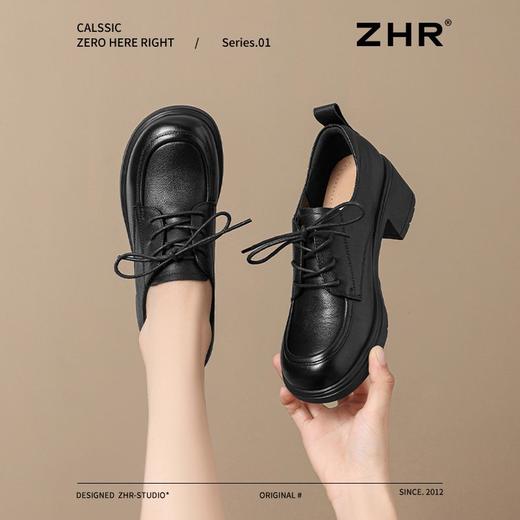 ZHR则则头层牛皮厚底乐福鞋女2024新款真皮英伦风小皮鞋舒适女鞋 商品图2