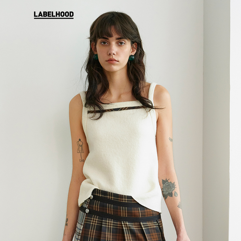 【MARCHEN】蕾虎潮流通勤气质简约高级假日系列雪糕⼩⽑呢背⼼女