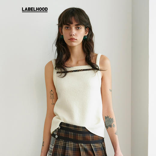 【MARCHEN】蕾虎潮流通勤气质简约高级假日系列雪糕⼩⽑呢背⼼女 商品图0