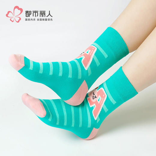 都市丽人中精梳棉时尚潮流常规袜LCHDA1 商品图0