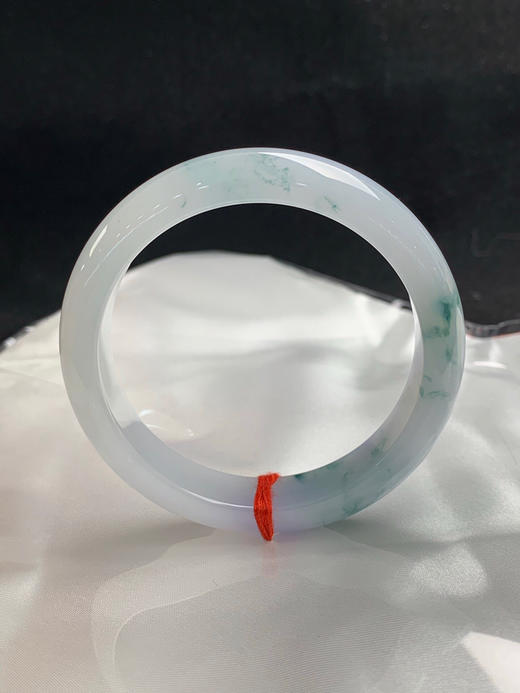 612197，54.7圈口，冰飘花正圈平安镯飘一抹紫罗兰特色双彩镯底子冰润细腻完美 商品图4