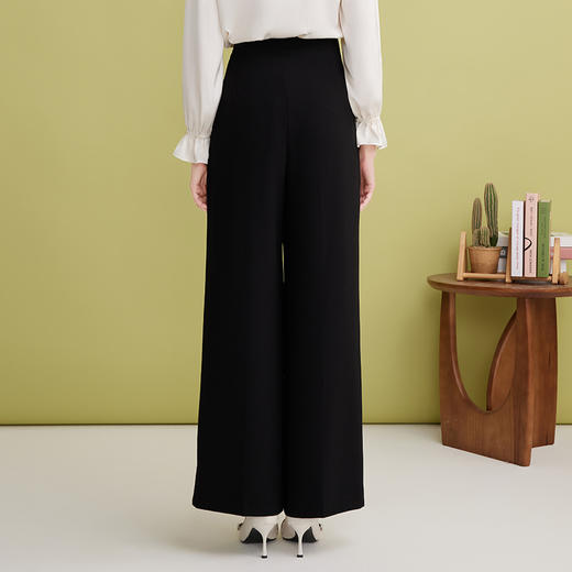 EITIE爱特爱高腰直筒垂坠显瘦通勤百搭阔腿休闲裤2025春季新款A2505505 商品图4