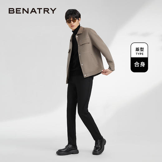 贝纳川经典翻领前胸贴袋男士羊毛呢外套ECK400007 商品图2