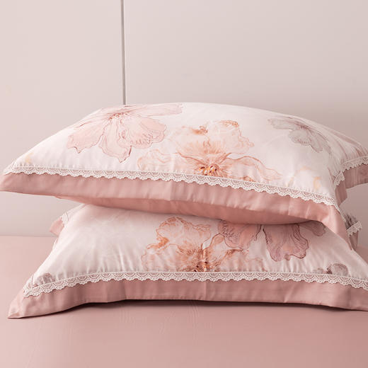 多喜爱 60S兰精天丝四件套-茉婉映瑶【蕾丝花边】【礼盒包装】 如梦丝滑 莹润如真丝 奥地利进口兰精天丝  专利床单 纱支细腻紧密 商品图6