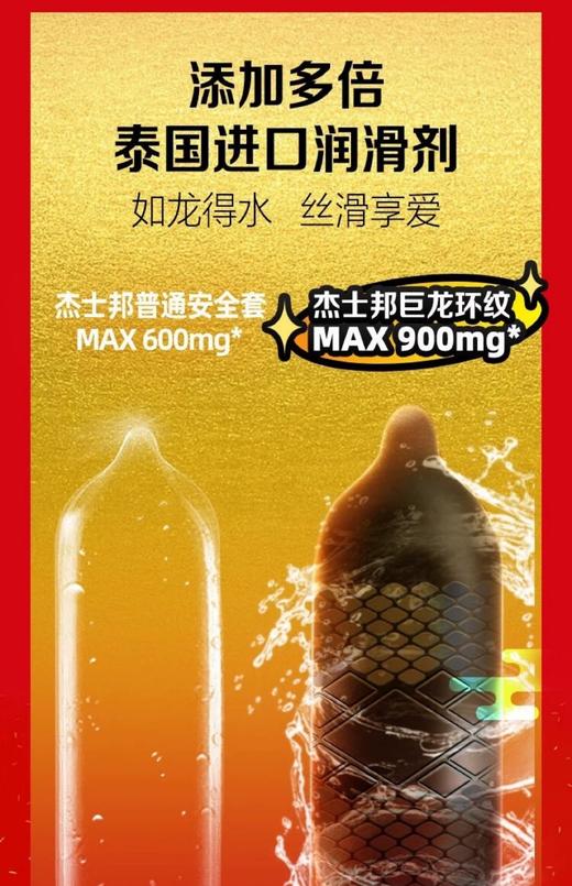 杰士邦巨龙环纹避孕安全套 3只/6只/112只 商品图4
