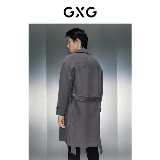 GXG男装 中灰双排扣长款大衣 简约时尚大衣外套  冬季热卖GEX12627794 商品图3