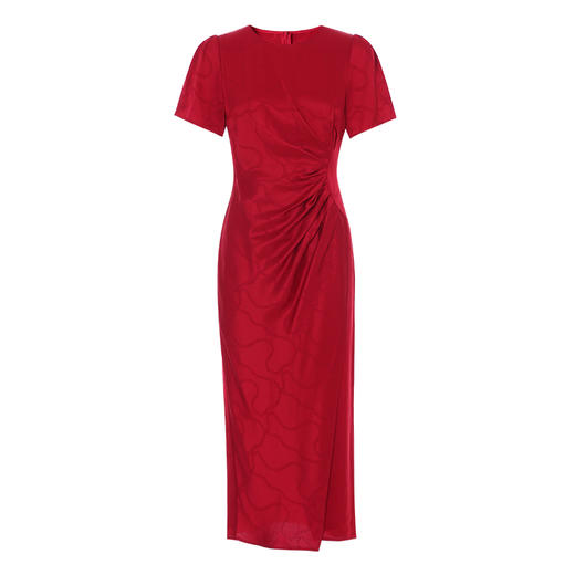 EITIE爱特爱夏季新品纯色百搭洋气褶皱收腰连衣裙7707437 商品图9