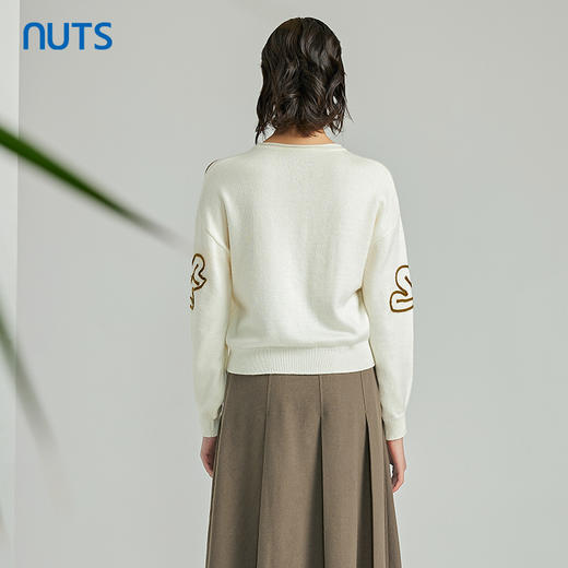 NUTS春季新品时尚纯色气质百搭宽松保暖毛织套头衫女312052113B 商品图1