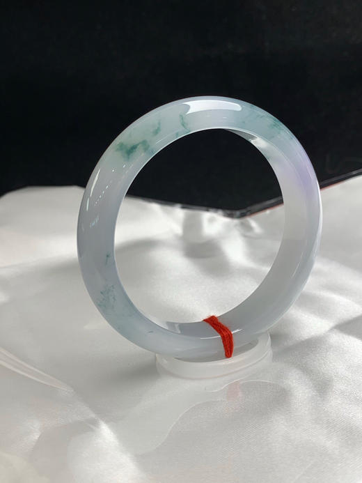 612197，54.7圈口，冰飘花正圈平安镯飘一抹紫罗兰特色双彩镯底子冰润细腻完美 商品图1