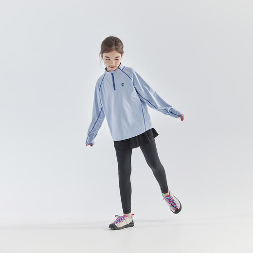 cicochild 25年春季新款儿童运动速干长袖t恤女童户外小立领上衣 商品图3