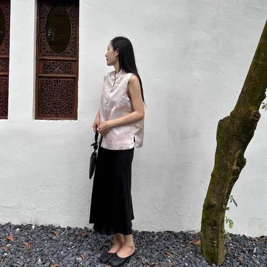 顺丰包邮洛诗琳40534轻奢新中式安稳提花小立领国风马甲101 商品图3