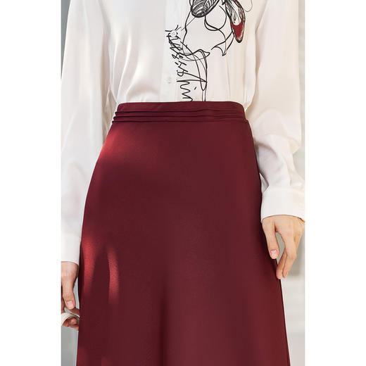 剩S/M 米思阳2026春季新款复古通勤高腰半身裙纯色大摆裙A字裙女5479 商品图4