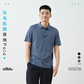 【春Vol.3】allblu男装“像运动T一样干爽”25春【羊毛机能珠地Polo】T恤ZY
