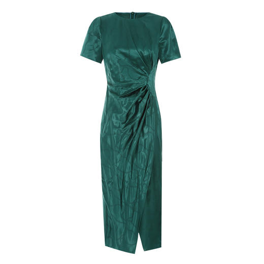 EITIE爱特爱夏季新品纯色百搭洋气褶皱收腰连衣裙7707437 商品图8