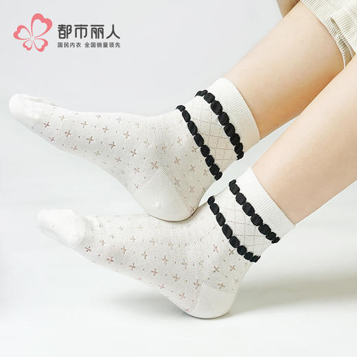 都市丽人中精梳棉活力趣味常规袜LCHDB9 商品图0