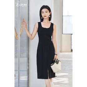 剩S/M 米思阳2026春季新款通勤无袖修身连衣裙极简包臀裙子女5356