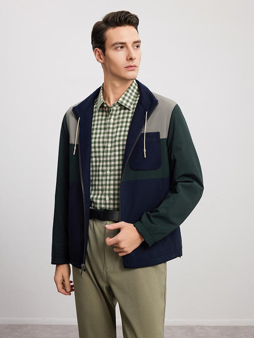 【拼色双面夹克外套】男士春秋新品100%羊毛商务休闲双面两穿外套 商品图3