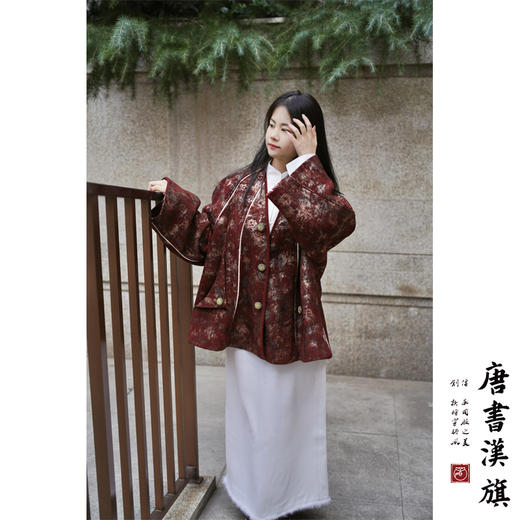 【寒梅】新中式外套红色设计感短款外套优雅复古春季新品羊毛混纺外套 商品图5