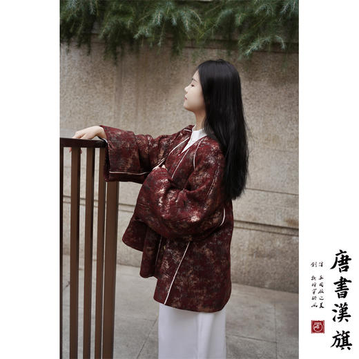 【寒梅】新中式外套红色设计感短款外套优雅复古春季新品羊毛混纺外套 商品图2