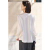 剩XL 米思阳2026春季新款通勤极简白衬衣V领宽松单排扣衬衫女5260 商品缩略图3