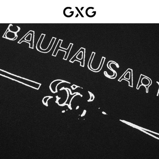 GXG男装 拉浆印花黑色连帽卫衣 冬季热卖时尚卫衣GEX13129114 商品图3