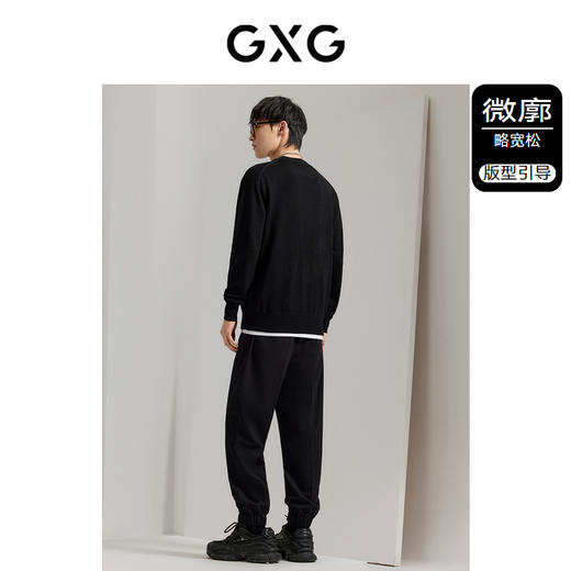 GXG男装  黑色纯羊毛可机洗保暖针织衫毛衣  热卖毛衫 GEX12012723 商品图1