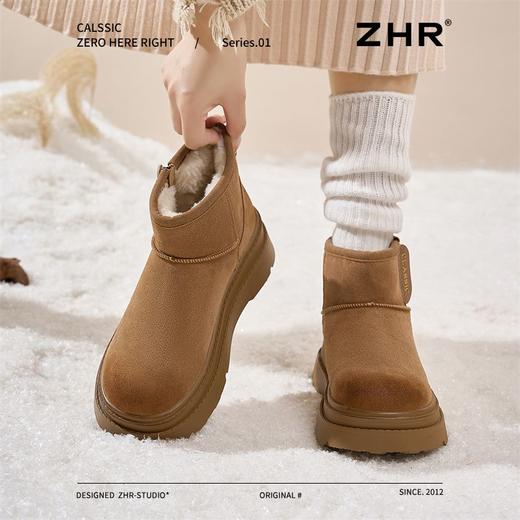 ZHR则则加绒加厚雪地靴女2024冬季新款保暖防水厚底增高棉鞋女鞋 商品图4