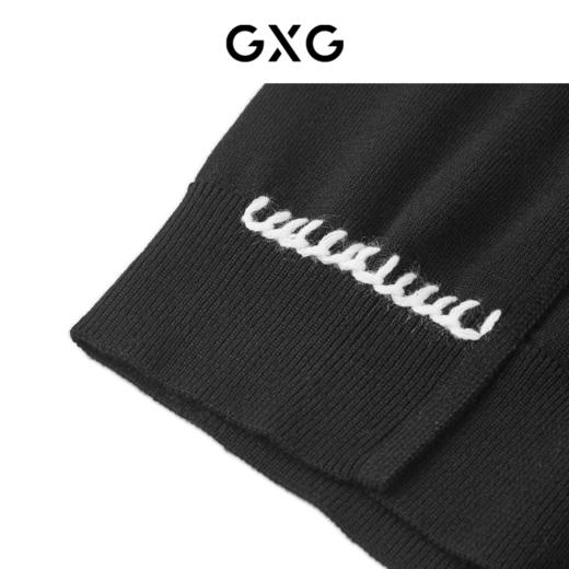 GXG男装  黑色纯羊毛可机洗保暖针织衫毛衣  热卖毛衫 GEX12012723 商品图3