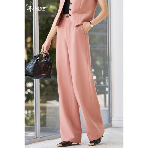 剩S/M/L/XL 米思阳2026春季新款通勤风百搭西裤高腰显瘦阔腿裤休闲裤女5884 商品图0