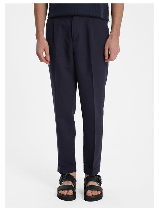 callisto桑葚蓝棉麻混纺休闲裤 商品图2