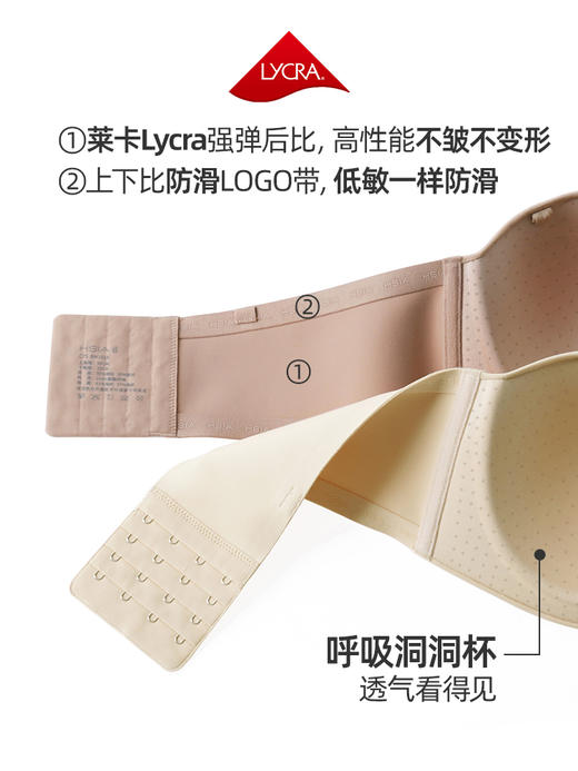 【粘豆包】遐大胸抹胸防下垂圆圆杯大码无痕聚拢防滑无肩带内衣女 商品图4