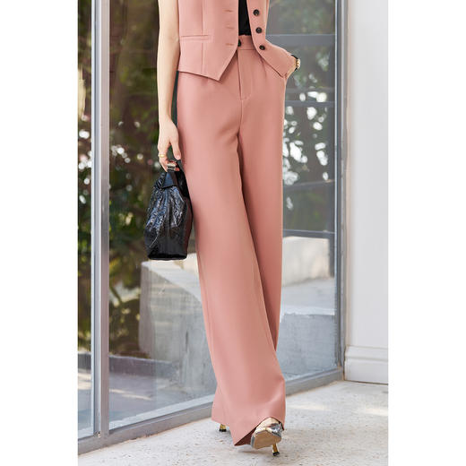 剩S/M/L/XL 米思阳2026春季新款通勤风百搭西裤高腰显瘦阔腿裤休闲裤女5884 商品图2