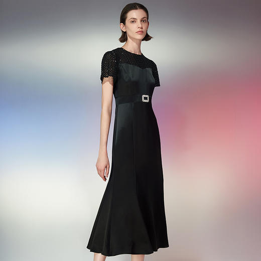 EITIE爱特爱夏季新款洋气镂空显瘦收腰礼服连衣裙7777417 商品图3