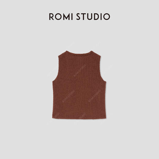 ROMI STUDIO“法式优雅”绵羊毛混纺粗花呢小香风马甲 RW24ASZ0389 商品图5
