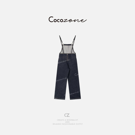 COCO ZONE 100棉早春复古设计感百搭牛仔背带裤CD1A0072 商品图4