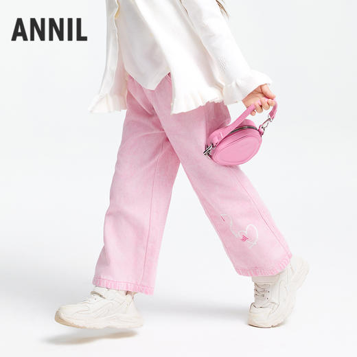 【实体店同款】女童全腰梭织单裤春季新款安奈儿童装XG516611 商品图2