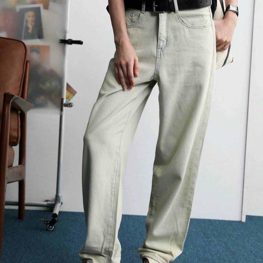 顺丰包邮洛诗琳35453春季新款天然纯棉做旧复古直筒老爹裤0016 商品图1